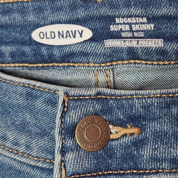 Old Navy Women's High Waisted Rockstar Super Skinny Jeans Medium Blue size 4 - Picture 5 of 7